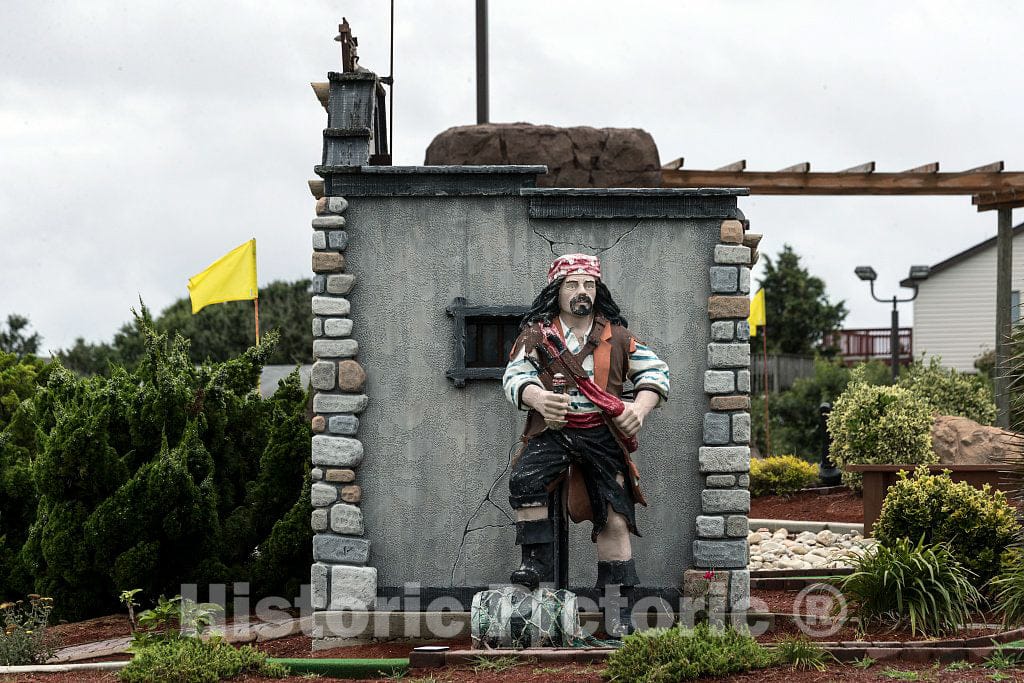 Photo - A Pirate Figure Stands Watch at The Miniature Golf Course at a Beach Attraction Called Paradise Fun Park in Kill Devil Hills, North Carolina- Fine Art Photo Reporduction