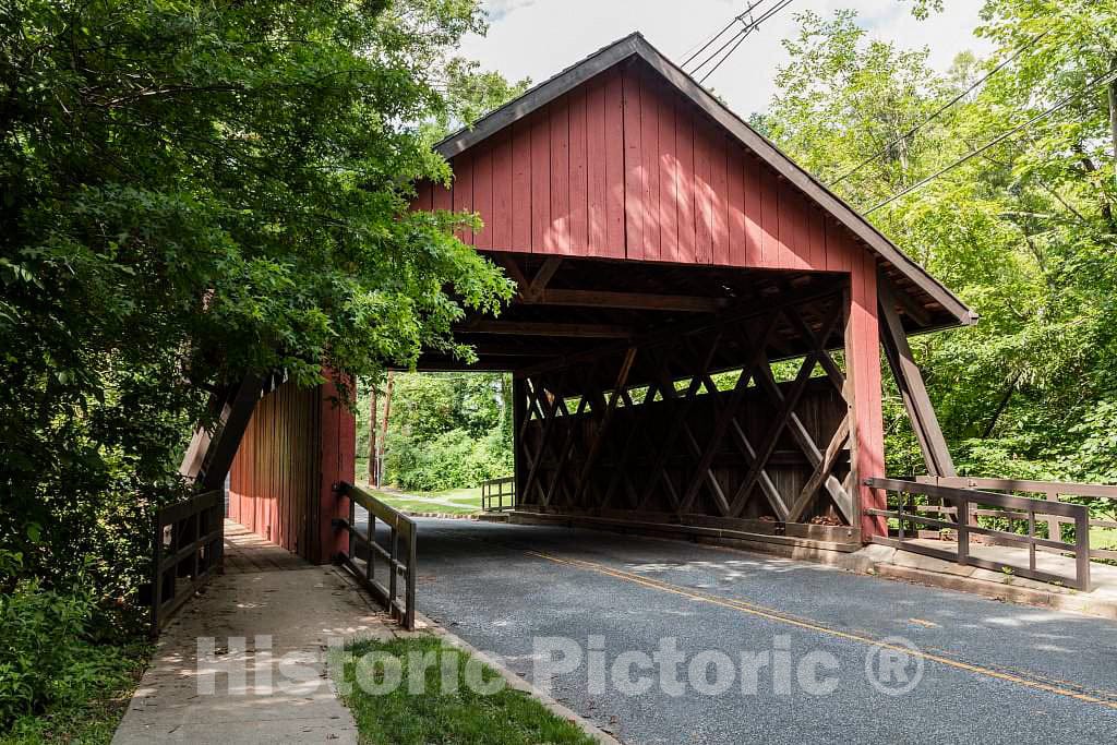 Photo - Scarborough Covered Bridge, celebrated 50 years in 2009.It was building by Barclay Farm developer Bob Scarborough near Cherry Hill, New Jersey- Fine Art Photo Reporduction