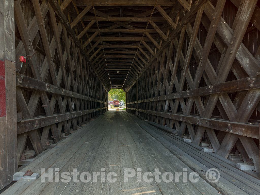 Photo- Six-Year-Old Wade Flanders Poses no Weight Problem for The Historic Contoocook Railroad Bridge in Contoocook, New Hampshire 2 Fine Art Photo Reproduction