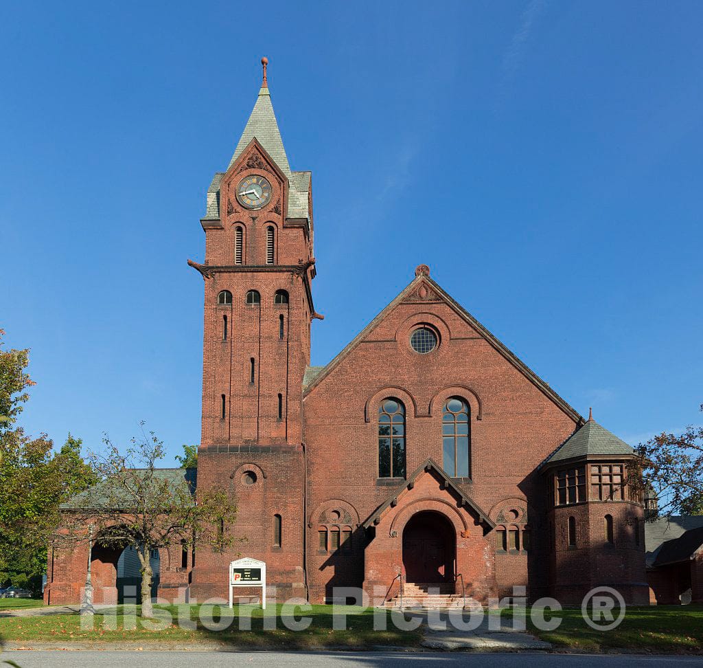 Photo - First Congregational Church in St. Albans, Vermont Completed in 1894, The Building is Brick, elaborately Trimmed with Terra Cotta- Fine Art Photo Reporduction