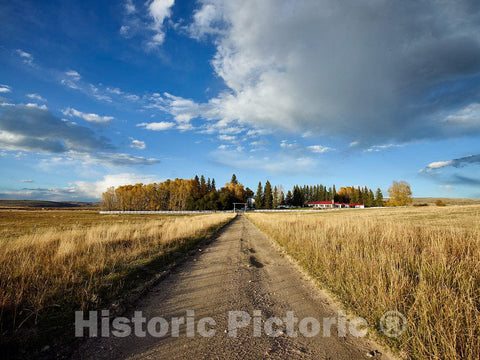 Photo- Dirt road leading to the Big Creek Ranch, a large cattle ranch near the Colorado border in Carbon County, Wyoming 2 Fine Art Photo Reproduction