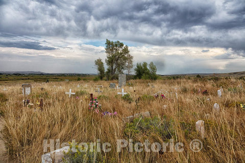 Photo- The Humble, Artistic Rather Than Grand and manicured, Shoshone Tribal Cemetery Spreads Across The undulating Prairie Outside The Town of Fort Washakie, Wyoming 7