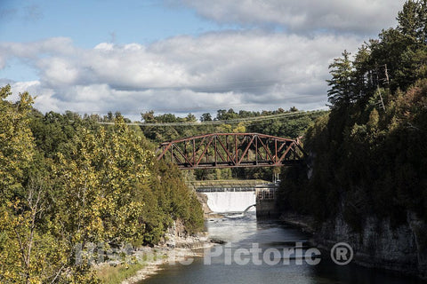 Photo - Dam and Bridge Over The Winooski River in Winooski, Vermont- Fine Art Photo Reporduction