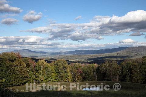 Photo - Valley and Distant Mountain ridges, seen from Stowe, Vermont- Fine Art Photo Reporduction