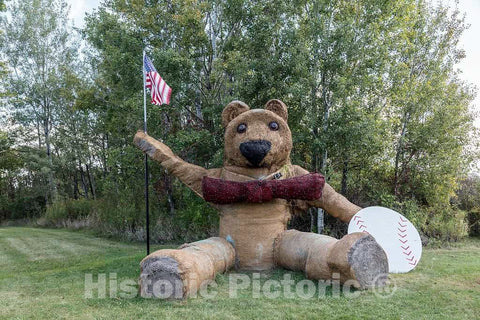 Photo - A Fitting Welcome Marker Outside The Vermont Teddy Bear Factory in Shelburne, Vermont- Fine Art Photo Reporduction