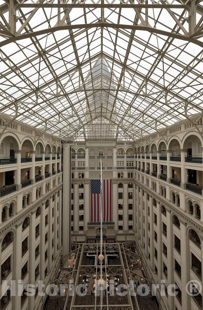 Photo- Atrium. The Old Post Office and Clock Tower, Washington, D.C. 1 Fine Art Photo Reproduction