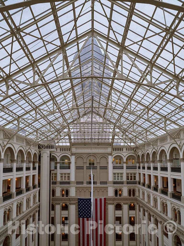 Photo- Atrium. The Old Post Office and Clock Tower, Washington, D.C. 2 Fine Art Photo Reproduction