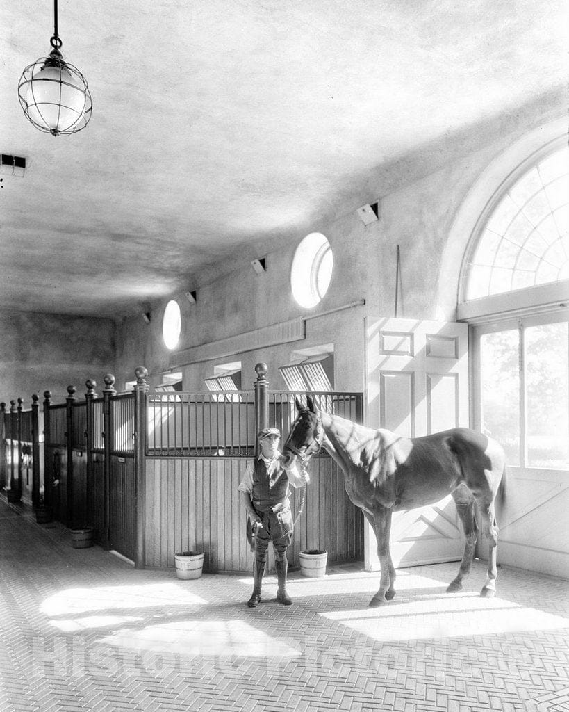 Historic Black & White Photo - Long Island, Huntington, N.Y. - Caumsett Stables, Huntington, c1933 -