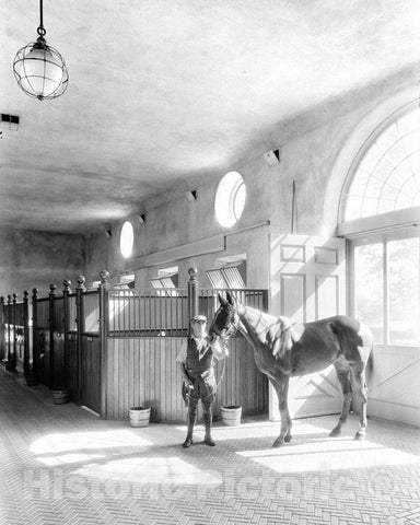 Historic Black & White Photo - Long Island, Huntington, N.Y. - Caumsett Stables, Huntington, c1933 -