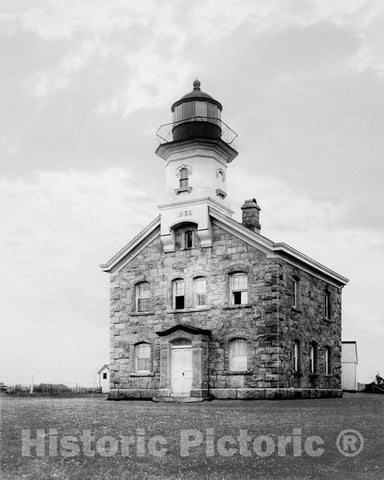 Historic Black & White Photo - Long Island, Old Field, N.Y. - Old Field Point Lighthouse, c1890 -