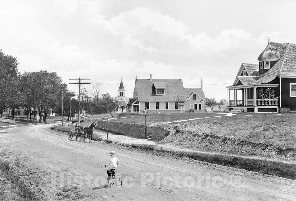 Historic Black & White Photo - Long Island, New York - Residences in East Marion, c1900 -