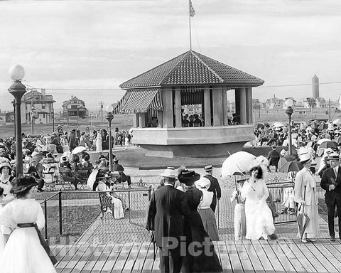 Historic Black & White Photo - Long Island, New York - The Long Beach Boardwalk, c1911 -