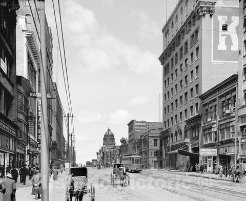 Kansas City Historic Black & White Photo, Grand Avenue, c1904 -