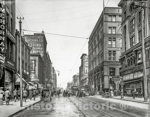 Kansas City Historic Black & White Photo, Walnut Street, c1906 -