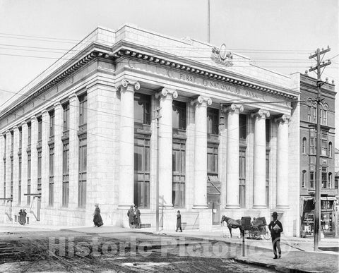 Kansas City Historic Black & White Photo, First National Bank, c1903 -