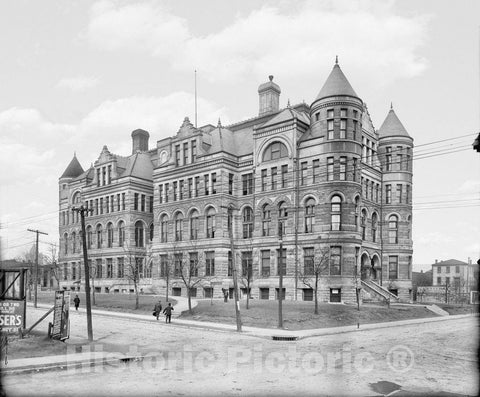 Kansas City Historic Black & White Photo, Jackson County Court House, c1906 -