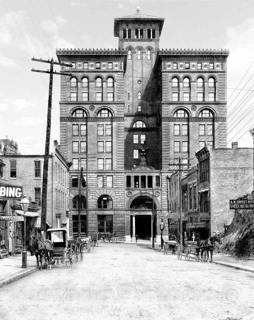 Kansas City Historic Black & White Photo, The New York Life Building, c1900 -