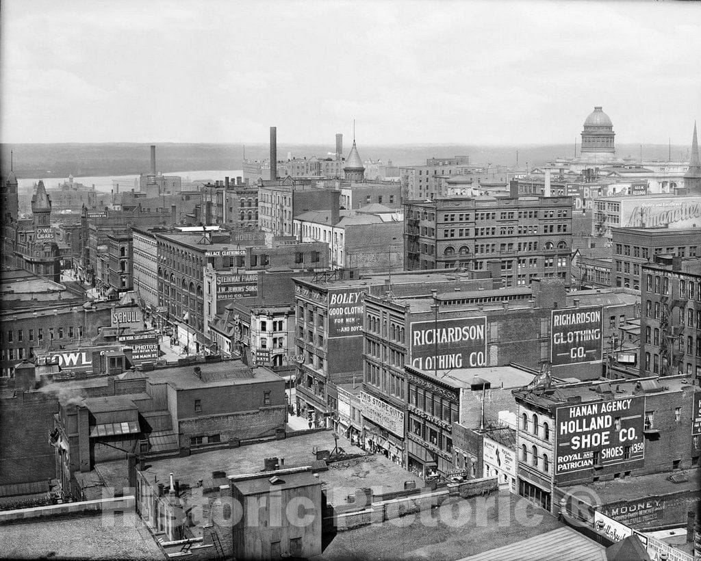 Historic Black & White Photo - Kansas City, Kansas - Downtown Kansas City, c1906 -