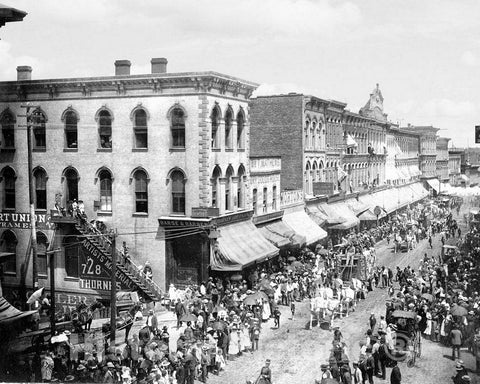 Historic Black & White Photo - Kansas City, Kansas - P.T. Barnum Parade, c1886 -