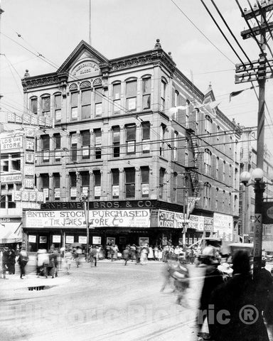 Historic Black & White Photo - Kansas City, Kansas - The Mercantile Block Building, c1919 -