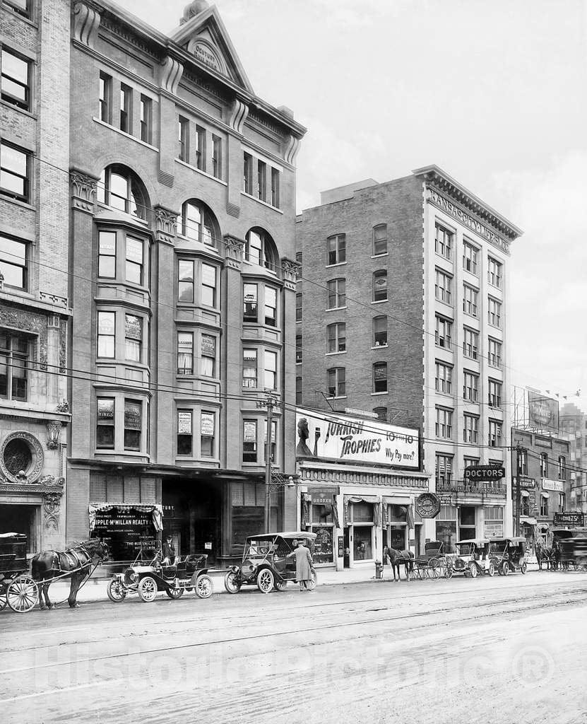 Historic Black & White Photo - Kansas City, Missouri - Outside the Century Office Building, c1910 -