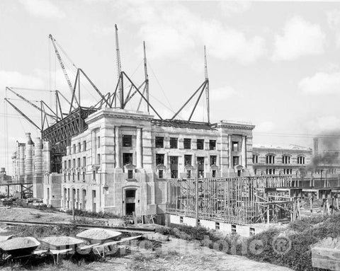 Historic Black & White Photo - Kansas City, Missouri - Construction of Union Station, c1912 -