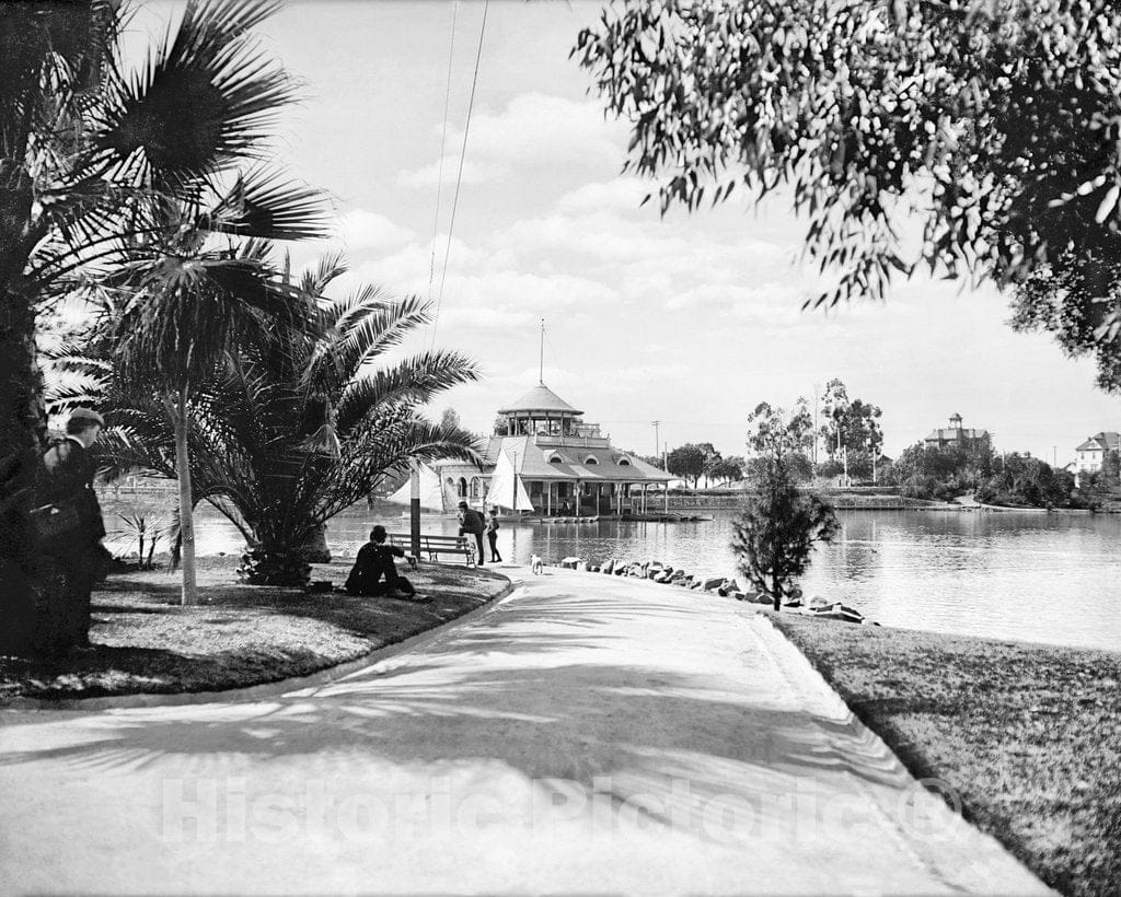 Historic Black & White Photo - Los Angeles, California - Westlake Park, c1910 -