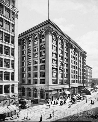 Historic Black & White Photo - Los Angeles, California - Pacific Electric Building, c1910 -
