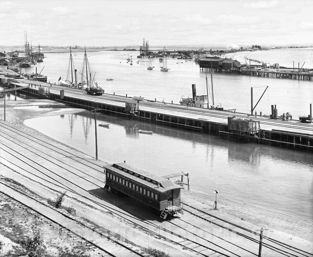 Historic Black & White Photo - Los Angeles, California - The Port of Los Angeles, c1890 -