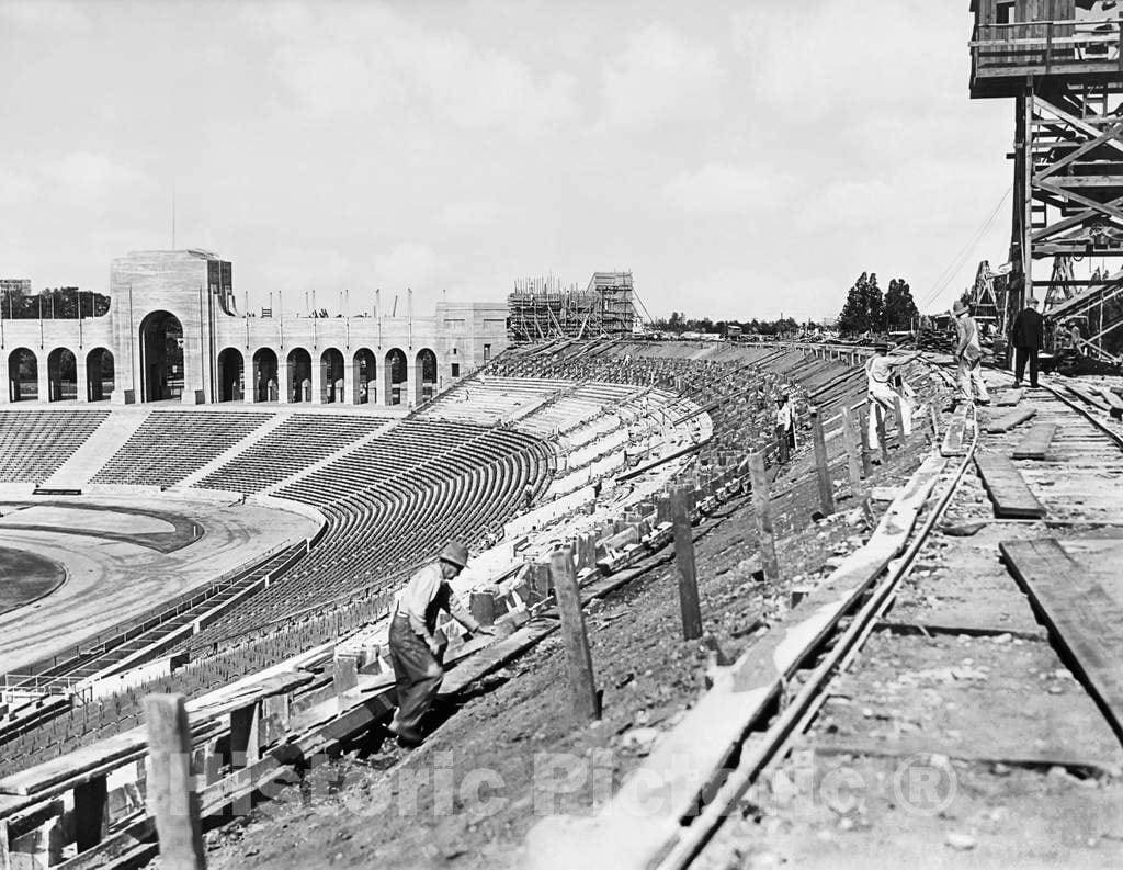 Historic Black & White Photo - Los Angeles, California - Construction of Los Angeles Memorial Coliseum, c1923 -