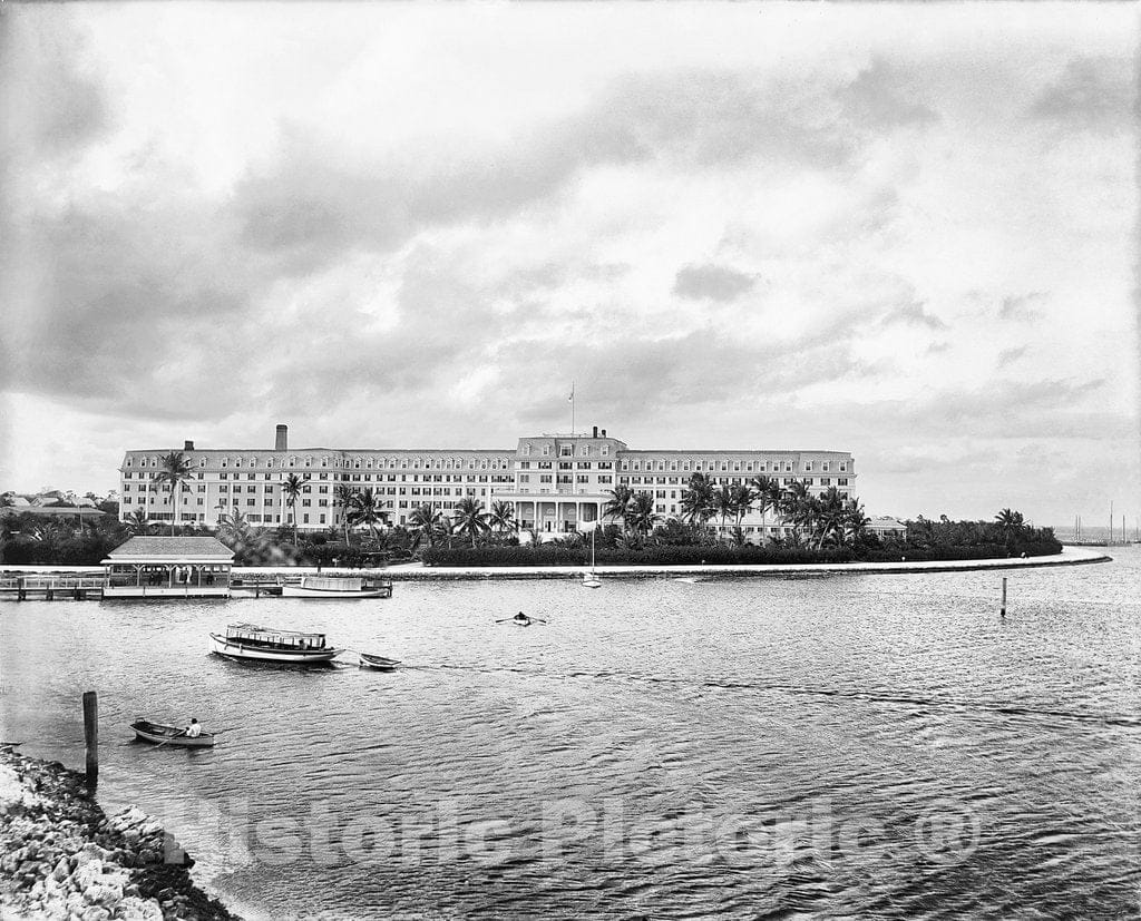 Miami Historic Black & White Photo, A View of the Royal Palm Hotel, c1900 -