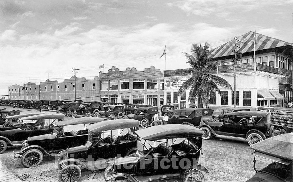 Miami Historic Black & White Photo, Parking Outside Smith's Casino, c1922 -