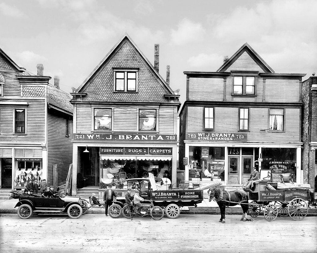 Milwaukee Historic Black & White Photo, Branta Home Store, Lincoln Avenue, c1920 -