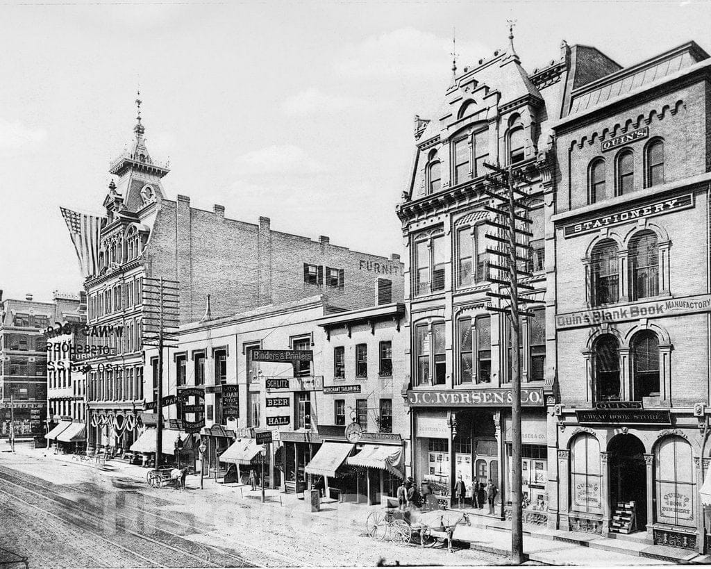 Historic Black & White Photo - Milwaukee, Wisconsin - East Water Street, c1925 -