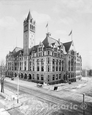 Historic Black & White Photo - Milwaukee, Wisconsin - The Old Post Office, c1901 -