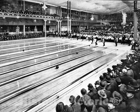 Historic Black & White Photo - Milwaukee, Wisconsin - Bowling Tournament, c1905 -