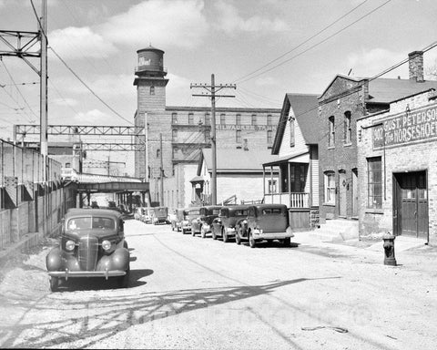 Historic Black & White Photo - Milwaukee, Wisconsin - The Third Ward near Van Buren Street, c1936 -