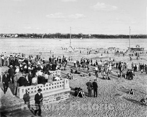 Historic Black & White Photo - Minneapolis, Minnesota - North Beach on Lake Calhoun, c1915 -