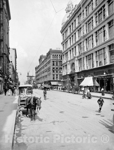Minneapolis Historic Black & White Photo, Nicollet Avenue, c1903 -