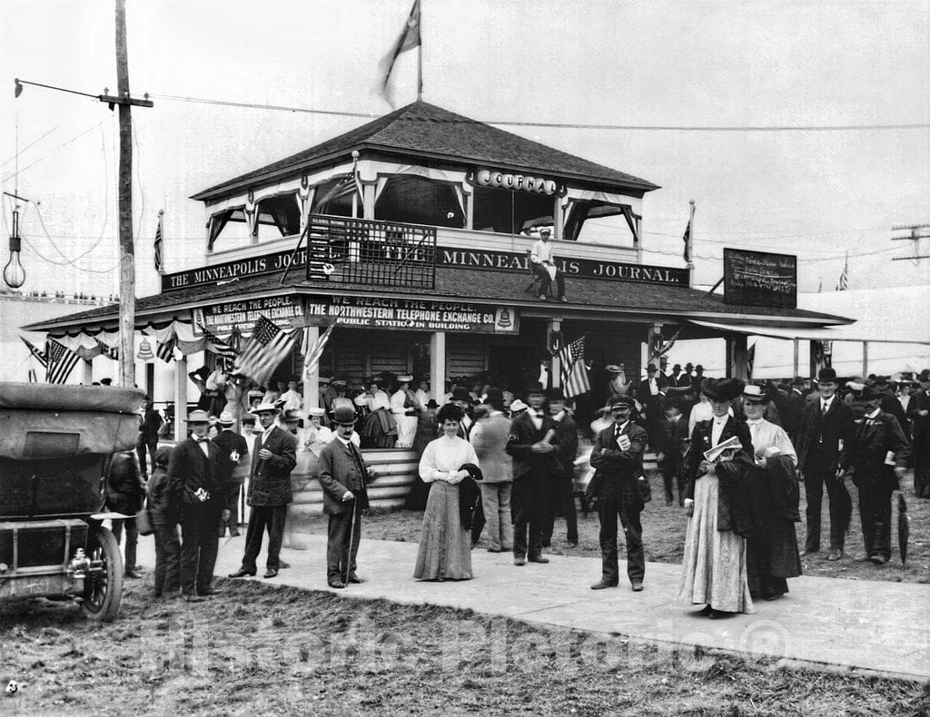 Minneapolis Historic Black & White Photo, The Minneapolis Journal Buiding, Minnesota State Fair, c1907 -