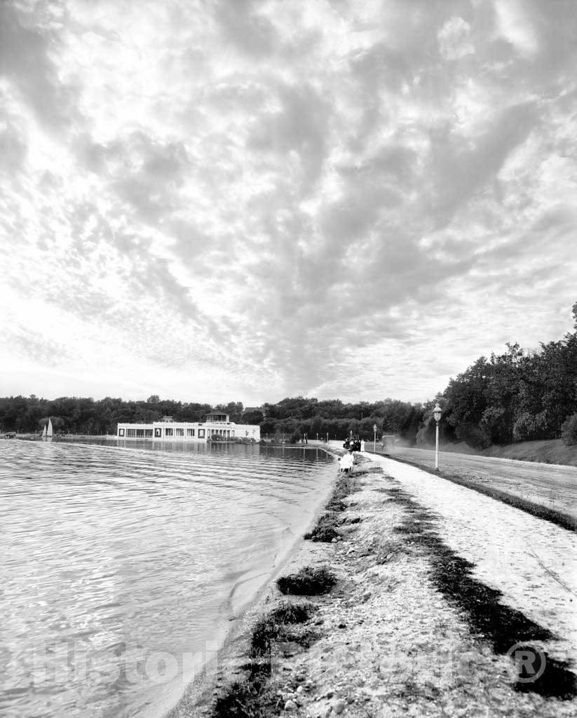 Historic Black & White Photo - Minneapolis, Minnesota - Twilight on Lake Harriet, c1908 -