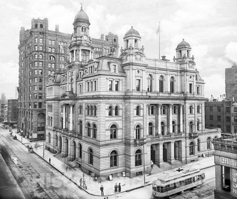 Historic Black & White Photo - Minneapolis, Minnesota - The Minneapolis Post Office, c1908 -