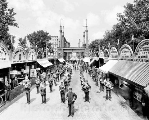 Historic Black & White Photo - Minneapolis, Minnesota - The Elks Carnival, c1900 -