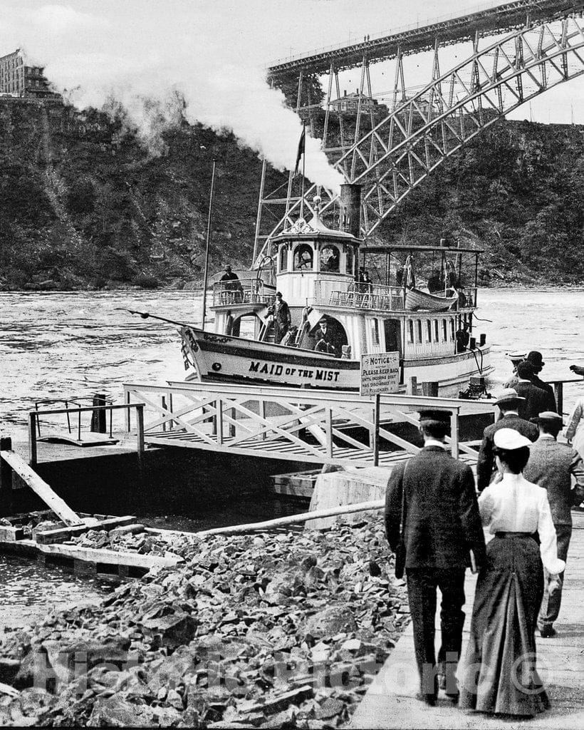 Historic Black & White Photo - Niagara Falls, New York - The Landing Area for the Maid of the Mist, c1890 -