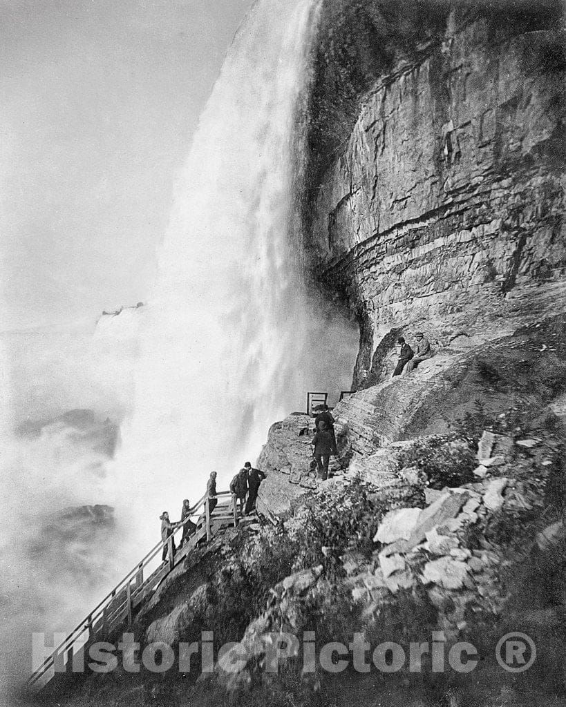 Historic Black & White Photo - Niagara Falls, New York - The Cave of the Winds, c1910 -