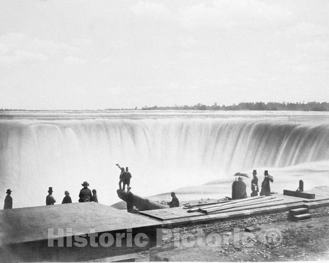 Historic Black & White Photo - Niagara Falls, New York - View from Table Rock, c1855 -