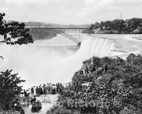 Historic Black & White Photo - Niagara Falls, New York - View from Goat Island, c1900 -