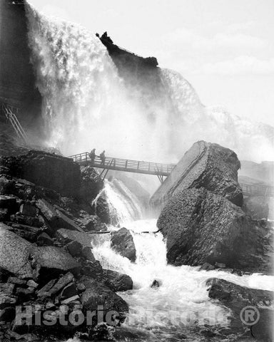 Historic Black & White Photo - Niagara Falls, New York - The Rock of Ages, c1900 -