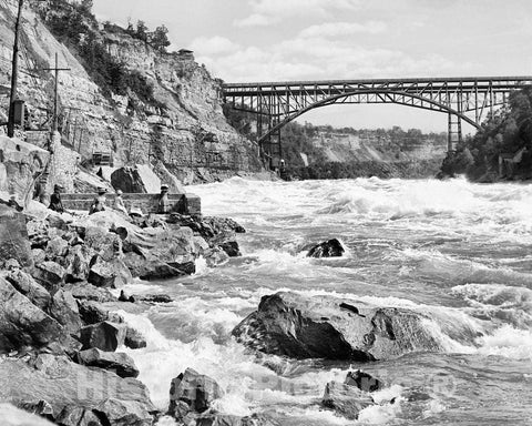 Historic Black & White Photo - Niagara Falls, New York - Whirlpool Rapids, c1907 -