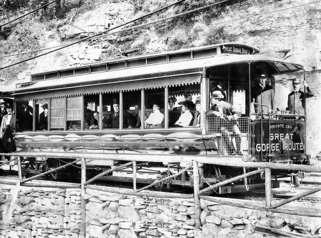 Historic Black & White Photo - Niagara Falls, New York - McKinley Rides The Great Gorge Route, c1901 -